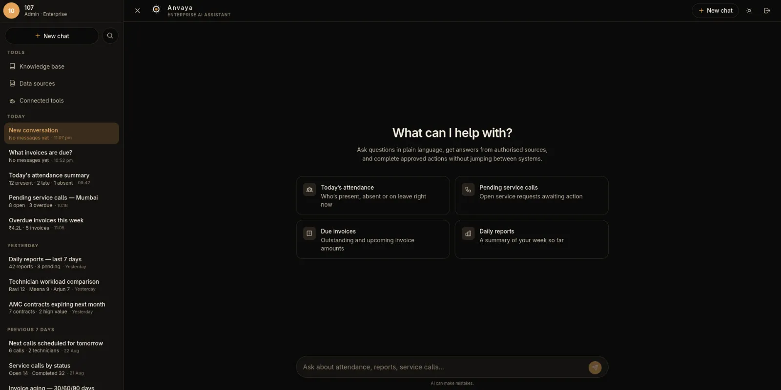 Anvaya — easy, intuitive interface